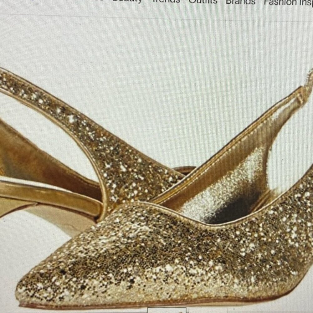 NWT Lilly Pulitzer Shaina Slingback Gold Metallic Heels